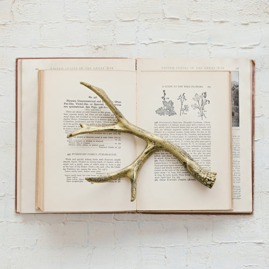 Distressed Gold Cast Iron Antler