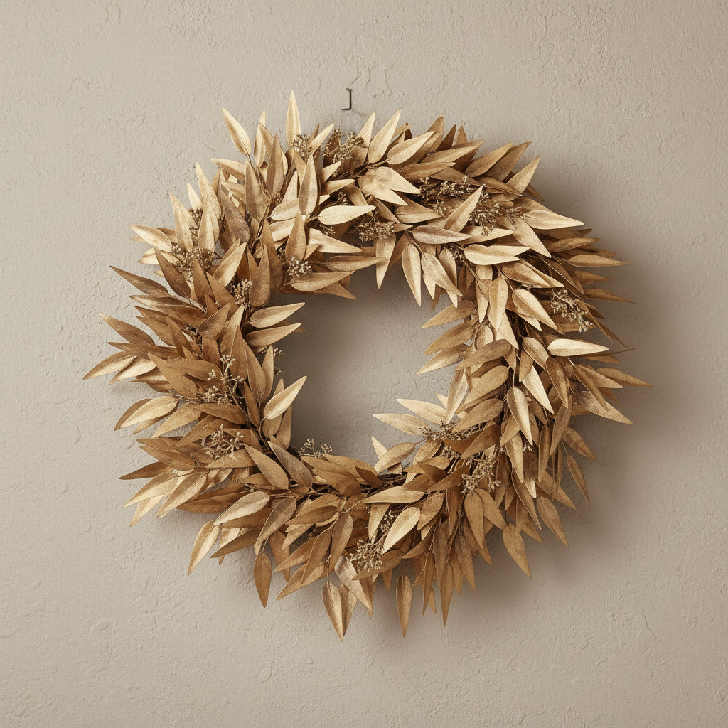 24" Metallic Leaf Wreath