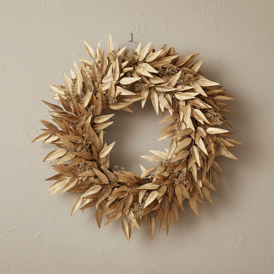 24" Metallic Leaf Wreath